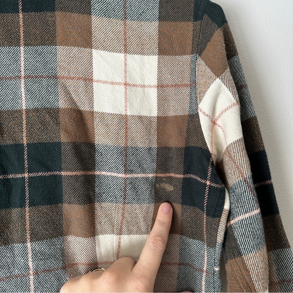Patagonia Fjord Brown Button Down flannel long sleeve organic cotton shirt sz 2 - Picture 4 of 11